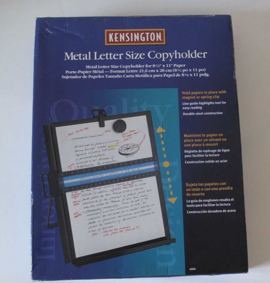 Kensington Metal Letter Size Copyholder Black S7062046B - $27.72
