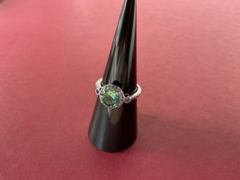 Bomb Party RBP2146 LC Green Topaz &amp; Blue Sapphire on Rhodium Size 7 Ring NWT - £19.27 GBP