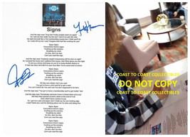 Jeff Keith &amp; Frank Hannon Signed Tesla Signs Lyrics Sheet COA Proof - $197.99