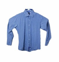 English Laundry Men&#39;s Sz 15.5 34/35 Button-up Shirt Purple Stripe Contra... - £9.40 GBP