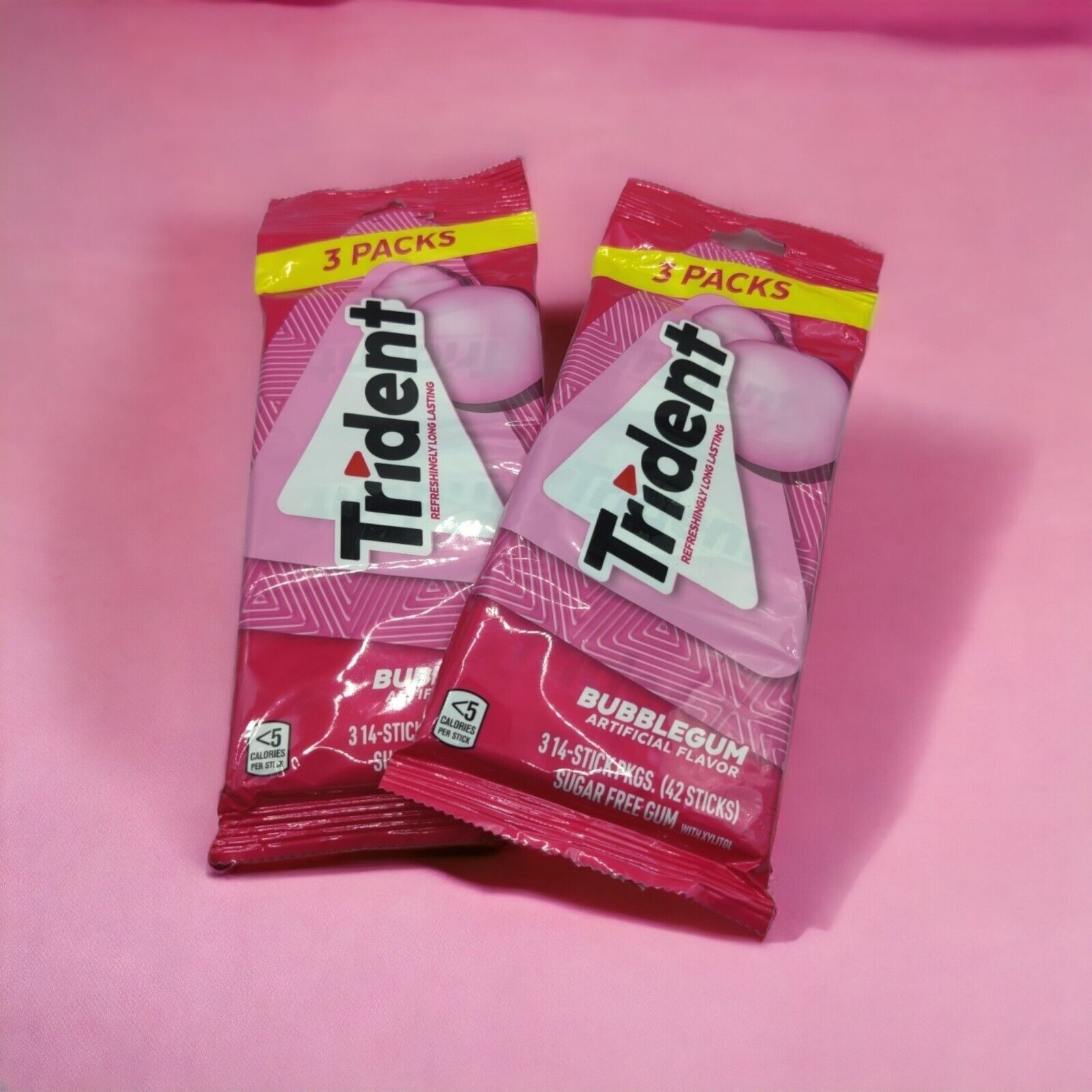 2x Trident Bubble Gum (6 Total Packs) 14-Sticks Per Pack EXP 5/2024+ Refreshing - $16.80