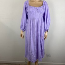 Hello Molly Lilac Purple Want To Dance  Women&#39;s Size XL Midi Dress Pleat... - $61.19