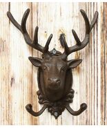 Ebros Cast Iron Rustic Stag Deer Antlers Wall Double Hooks Decor Plaque ... - $620.39 MXN