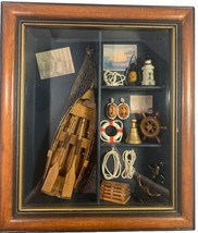 Vintage Nautical Boat Lake Life Shadow Box 14x12” - $24.99