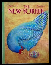 COVER ONLY The New Yorker April 20 1992 Chicken Lays Egg by Jenni Oliver - £9.83 GBP