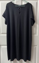 The Limited Womens Plus Size 1X Black Knee Length Sheath Dress Short Sleeve - £18.05 GBP