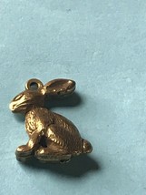 Goldtone Easter Estate Dainty Antique Bunny Rabbit Pendant Pendant or Charm –  - £7.46 GBP