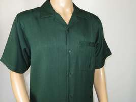 Men 2pc Walking Leisure Suit Short Sleeves By DREAMS 256-24 Hunter Green image 4