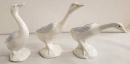 Goose Figurines Hand Made 3 Different Poses High Gloss 2 D&#39;Art &amp; 1 Montiel Spain - £37.36 GBP