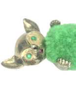 Jeweled Green Eyes Antique Original Vintage Sewing Pin Cushion Mouse on ... - $59.95