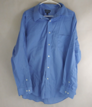 Croft &amp; Barrow Wrinkle Resistant Men&#39;s Blue Dress Shirt Size 34/35 Neck 18 - $13.57