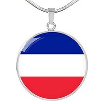 Express Your Love Gifts France Flag Necklace France Flag Engraved 18k Gold 18-22 - £51.39 GBP