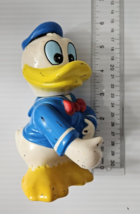 Vintage Walt Disney Donald Duck Thumbs Up Piggy Bank Toy Hard Rubber Made Korea - £8.20 GBP