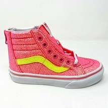 Vans Sk8 Hi Zip (Neon Glitter) Pink True White Kids Casual Shoes - $39.95