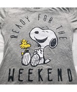 Peanuts Womens T Shirt Size XS Gray Snoopy Ready For The Weekend The Cut... - $16.27 CAD