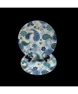 Royal Norfolk Blue &amp; Green Paisley 10” Dinner Plates Set of 2 - $14.83