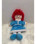 Applause Raggedy Ann Doll Plush Stuffed Toy Blue Velvet Dress Winter 16 ... - $19.79