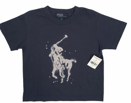 NEW Polo Ralph Lauren Boys T Shirt!  Baby  Faded Navy Big Watercolor Polo Player - £22.83 GBP