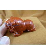 (Y-LIO-RO-728) Red rainbow jasper LION gemstone FIGURINE I love lions st... - $24.99