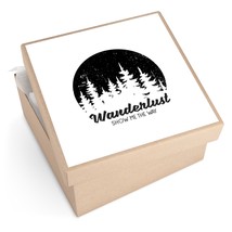 Wanderlust Nature Circle Logo Vinyl Sticker - Adventure Pine Trees Outdo... - £8.20 GBP+