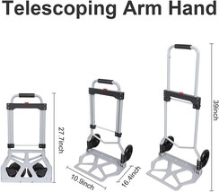 220lbs Portable Heavy Duty Aluminum Folding Hand Truck and Dolly Two-Whe... - £66.88 GBP