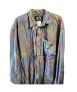 Vintage Cafe Styled In Italy Shirt Men’s Large Gray Cotton Disco lightwe... - $40.62 CAD