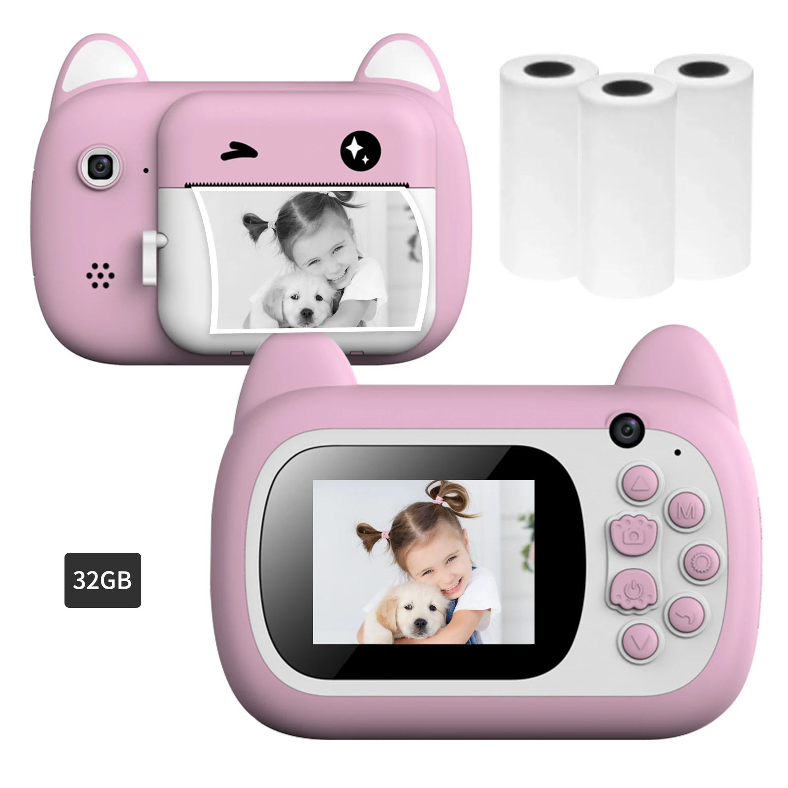 24MP Kids Instant Print Camera Portable Mini Thermal Printer With 2.4 Inch - £69.24 GBP+