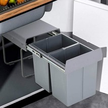 Pull Out Trash Can Under Cabinet 40 Quart Double Sliding Trash Can Under... - £167.54 GBP