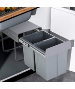 Pull Out Trash Can Under Cabinet 40 Quart Double Sliding Trash Can Under... - £169.75 GBP