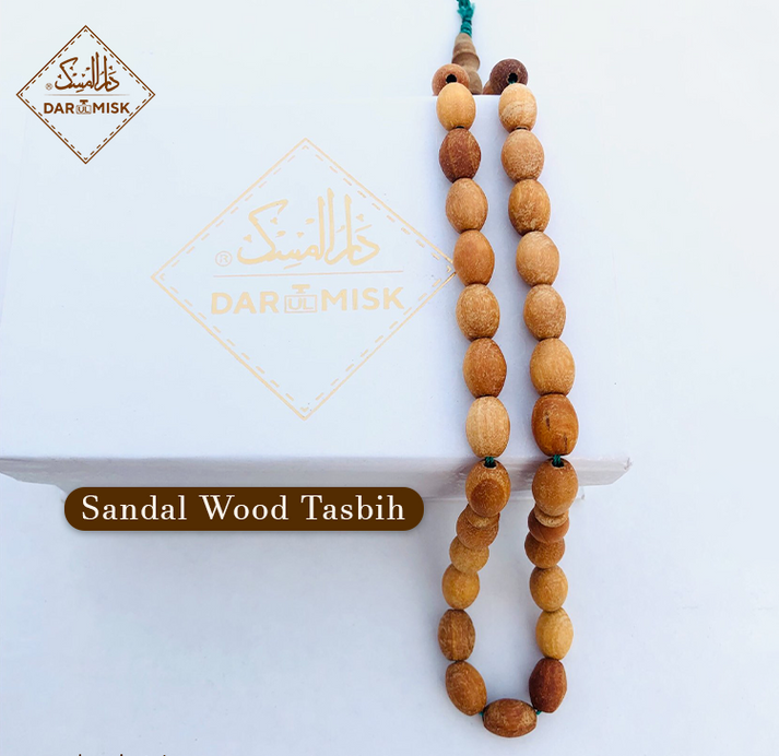 Primary image for Natural Sandalwood Islamic 33 Prayer Beads Misbaha Handcrafted Tasbih Tasbeeh