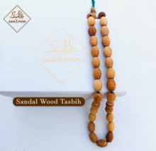 Natural Sandalwood Islamic 33 Prayer Beads Misbaha Handcrafted Tasbih Ta... - £111.95 GBP