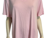 Talbots Plus Women&#39;s V-Neck Tee Shirt Pink 3X NWT - $24.69