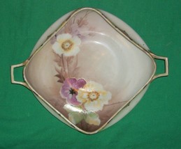 Nippon Studio Art Bowl Dish Purple Flower 1900 Antique Garnish Nut Party Decor - £59.86 GBP