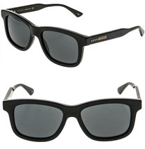 GUCCI Gg0824s 0824 Black Rectangular Logo Unisex 001 Sport Fashion Sungl... - $287.10