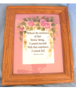 Abraham Lincoln Quote Calligraphy with Hand Painted Roses Framed 10.5 x 12&quot; - £17.42 GBP
