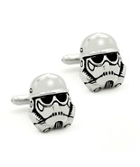 STORMTROOPER CUFFLINKS Star Wars Sci Fi Fan 3D Helmet Silver Metal with ... - $16.39 CAD
