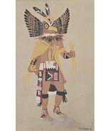 Signed 1974 R. Johnson Eagle Dancer Native Indian Sand Painting Framed Art - €325,66 EUR