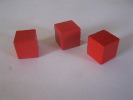 2003 Age of Mythology Board Game Piece: set of 3 Red Victory Point Cubes - £0.79 GBP