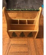 Wooden Christmas Utensil Caddy-VERY RARE VINTAGE-SHIPS SAME BUSINESS DAY - £30.40 GBP