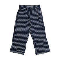 J.Crew Women&#39;s Small Hi-Rise Culottes Pants Striped Drawstring Waist Nav... - $14.54