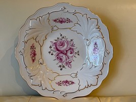 Weimar Porcelain Germany Jutta Pattern Pink Flowers 12.5&quot; Platter - £61.50 GBP