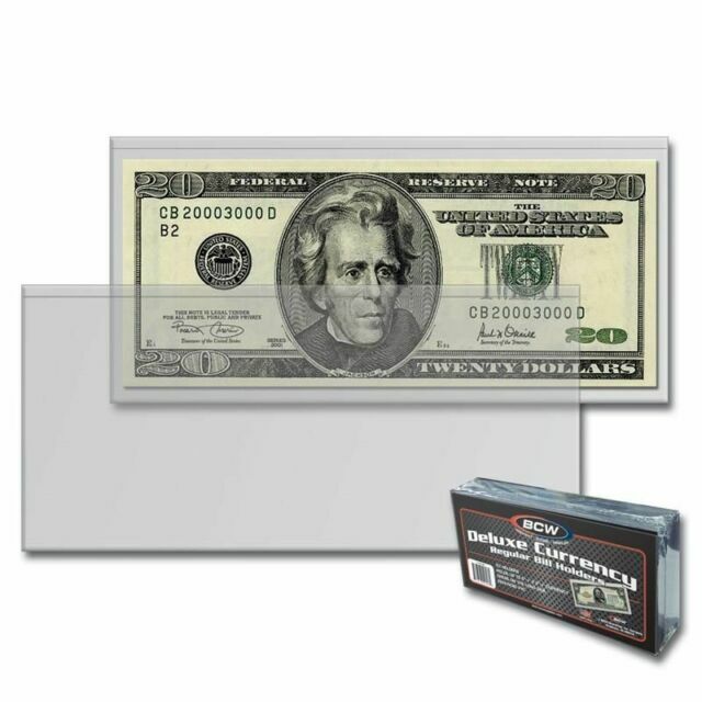 200 BCW Deluxe Currency Holder - Regular Bill