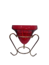 5 5/8&quot; Standing Red Painted Glass Greek Orthodox Large Vigil Oil Lamp 14... - $274.73 MXN+