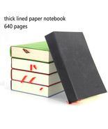 Very Thick Lined Paper Notebook A5 Size Soft Leather Cover Ruled Writing... - £26.61 GBP