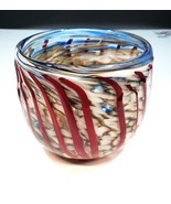Large Vintage Hand-Blown Heavy Murano Style Glass Bowl/Planter 5&quot; X 5 1/2&quot; - £47.41 GBP