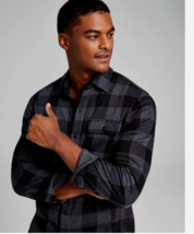 And Now This CHARCOAL GREY Men&#39;s Plaid Long-Sleeve Button-Up Shirt, US L... - $17.00