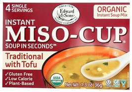 Edward &amp; Sons Organic Traditional Soup with Tofu Miso Cup Instant Soup, ... - £8.81 GBP
