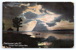 Postcard Chautauqua Lake New York Sunset From Celeron Park - £3.76 GBP