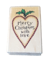 Susan Wheeler Holly Pond Hill Merry Christmas Uptown Rubber Stamps Wooden Stamp - $9.89