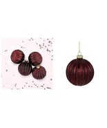 New 4ct Shiny Maroon Glass Ball Christmas Ornaments 3&quot; (80mm) - $62.62 CAD